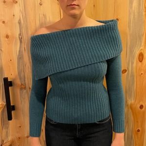 Pringle of Scotland Teal Lambswool & Cashmere Sweater